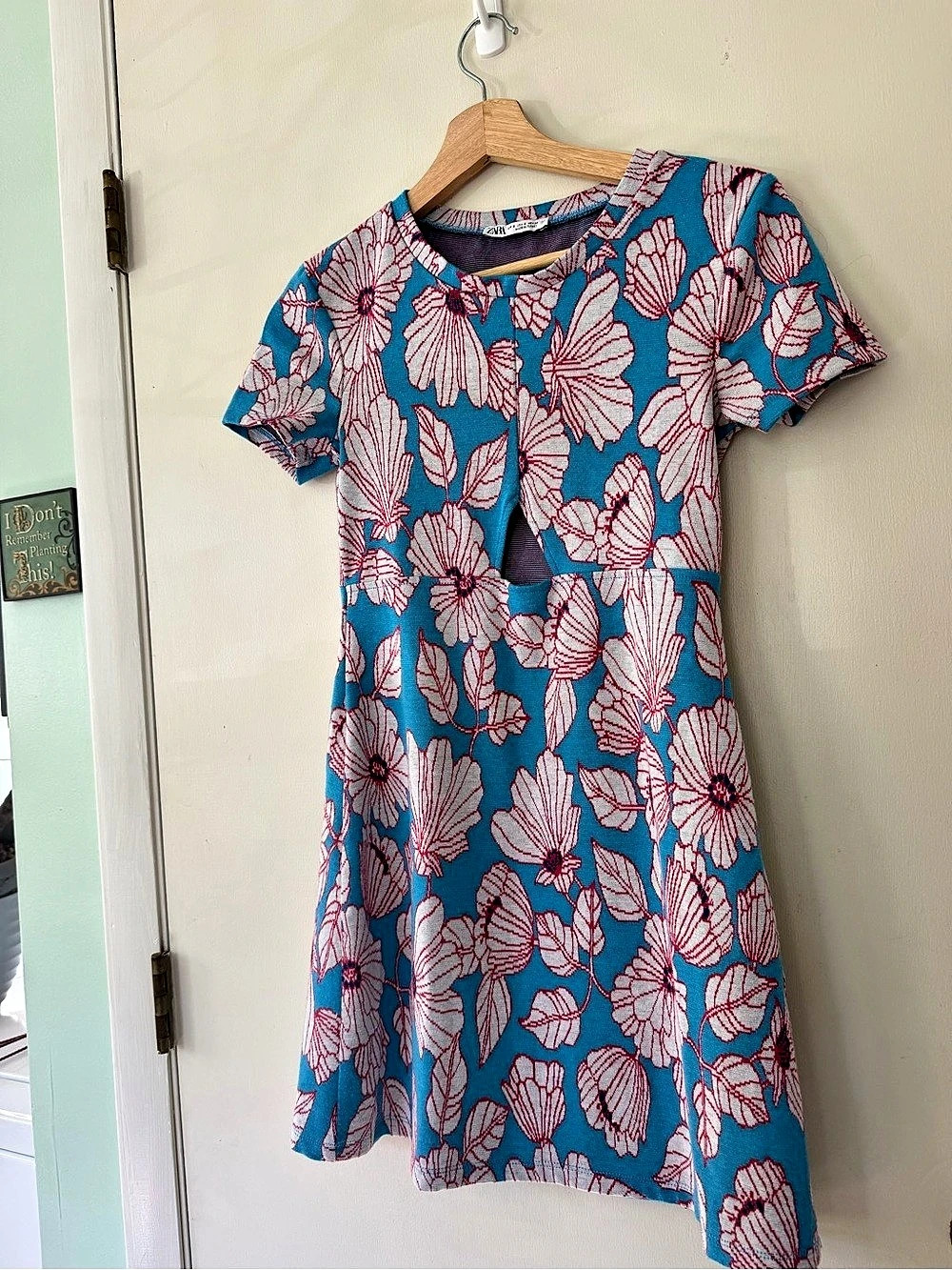 Zara Floral Print Cut-Out Mini Dress Floral Mini Dress Size Medium